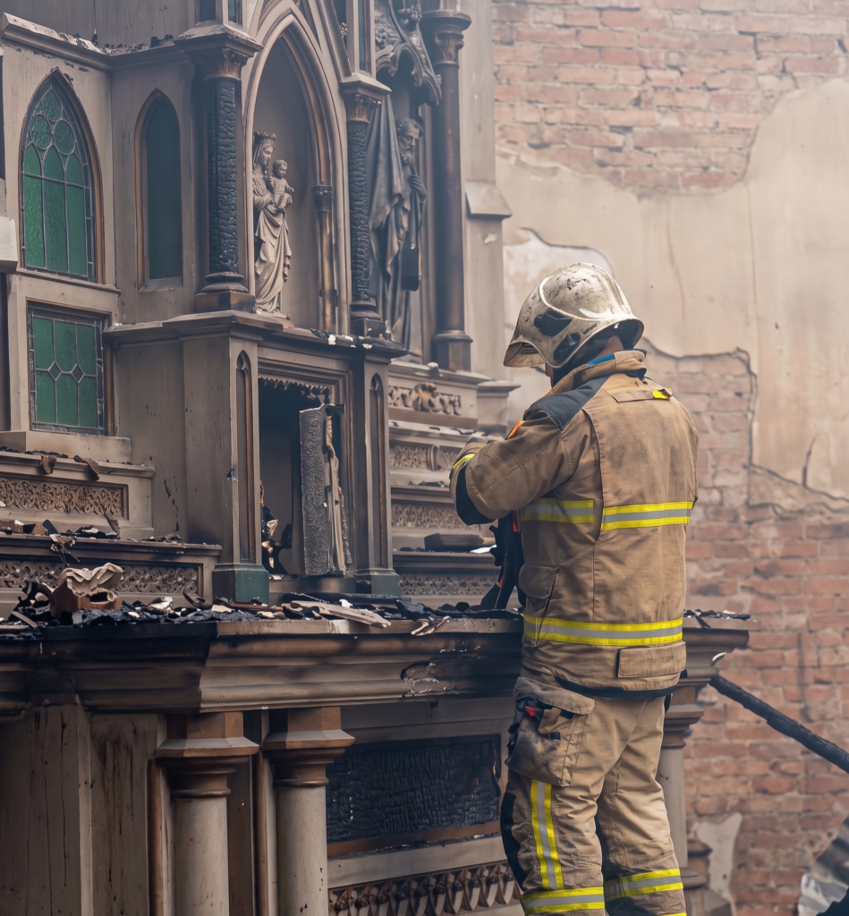 Imagem da publicação Imagem de Cristo e hóstias permanecem intactas após incêndio de igreja no RS