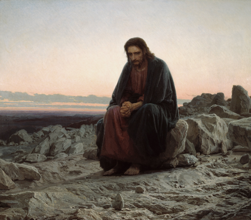 Cristo no Deserto. Ivan Kramskoi. 1872. Óleo sobre tela, 184 cm × 214 cm.